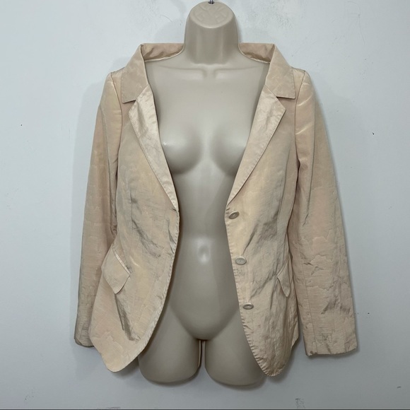 Alexander McQueen silk blazer beige size 8 off the shoulder satin formal